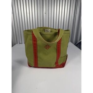 Vintage Two Tone LL Bean Men's Tote Bag Green/Red 15x12